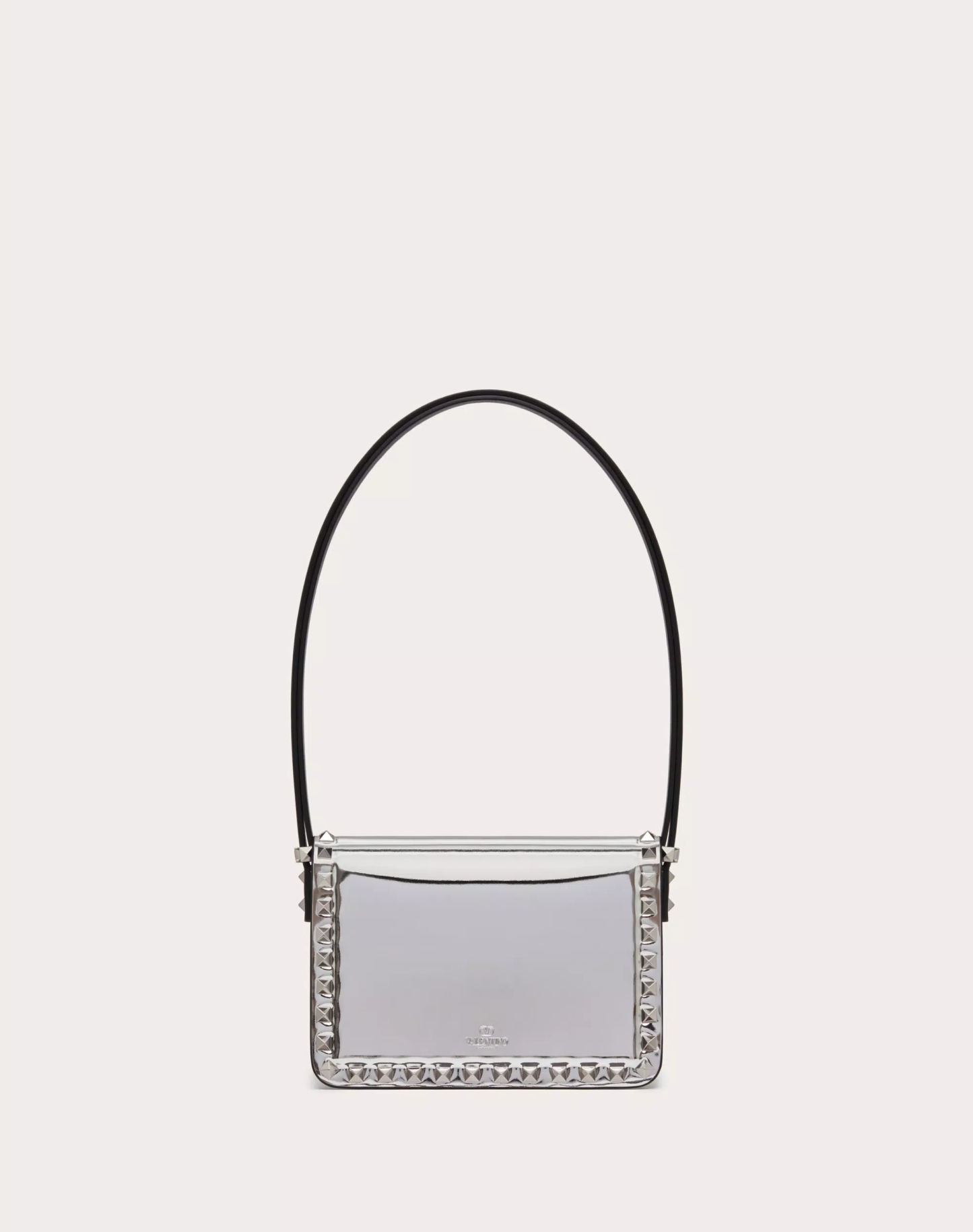 SMALL ROCKSTUD23 MIRROR-EFFECT CALFSKIN SHOULDER BAG